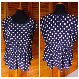 Peach Love California Polka Dot Blouse EUC